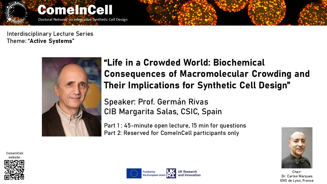 German Rivas March 2, 2026: “Life in a Crowded World: Biochemical Consequences of ...